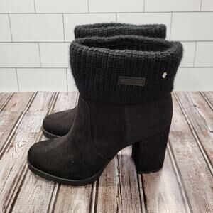 Circus by Sam Edelman Carter Knit Ankle Boots Black Women's Size 10 Zip Up
